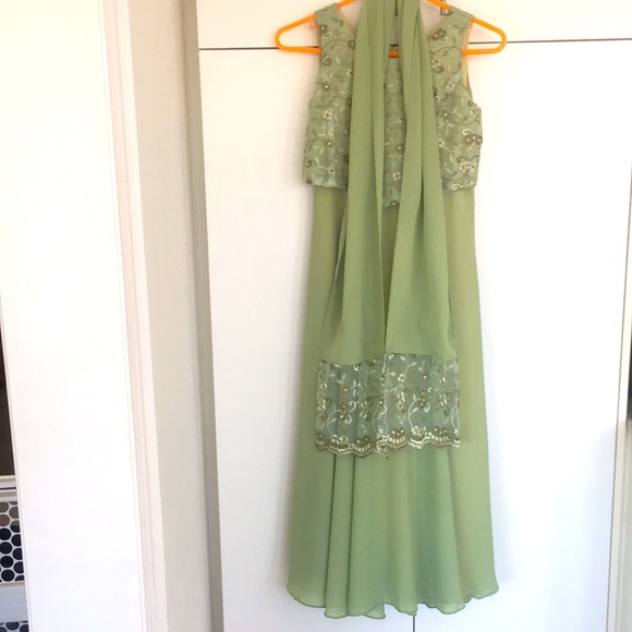 🇺🇸Alexandra of California Formal Evening Dress W/Matching Embroidered Shawl - Picture 12 of 16